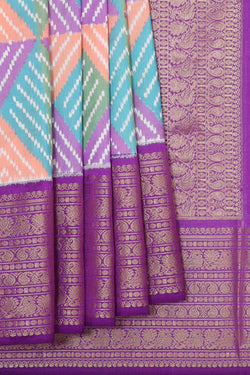 Collection of Pochampally Ikat Silk Saree in a gallery layout