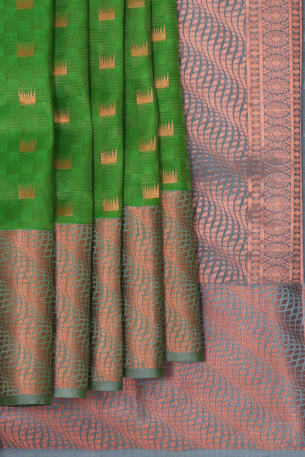 Collection of Green Woven South Silk Saree in a gallery layout