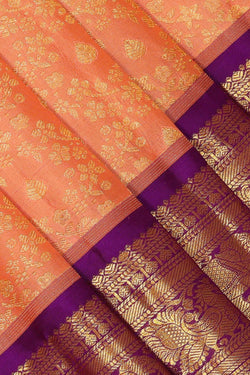 Image of Kanchipattu Peach Colour Brocade Saree