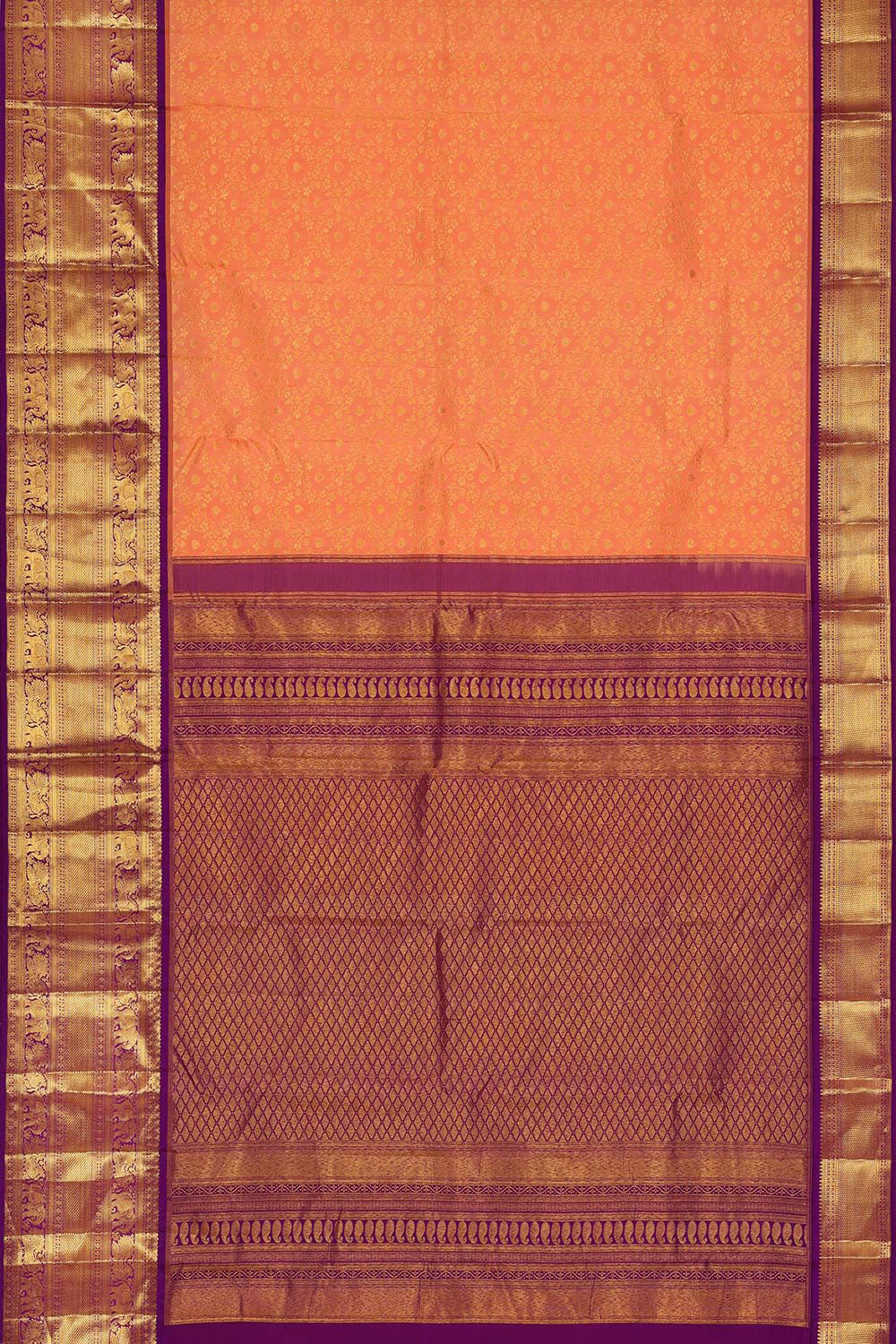 Kanchipattu Peach Colour Brocade Saree