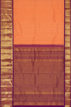 Image of Kanchipattu Peach Colour Brocade Saree