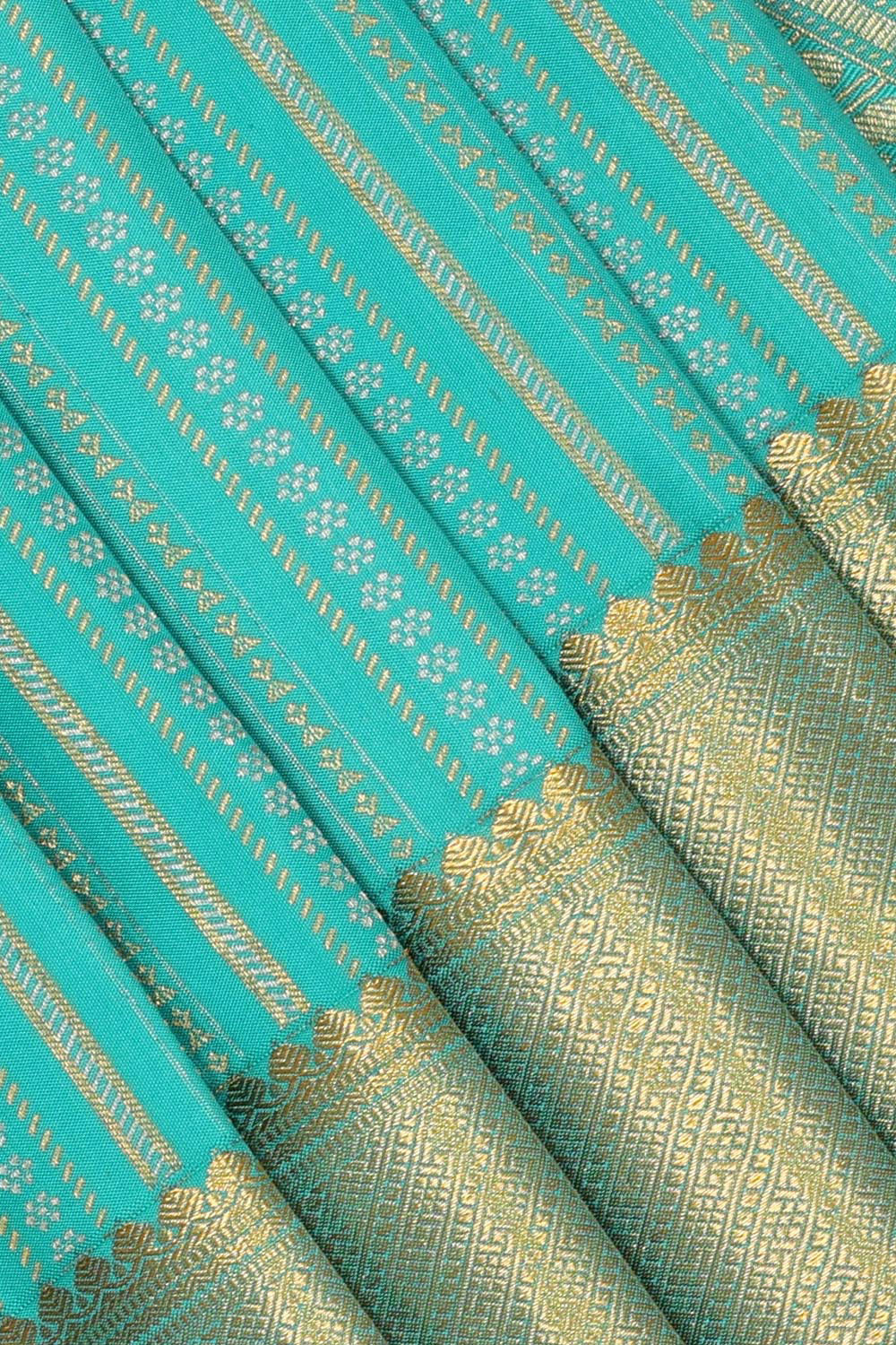 Kanchipattu Sea Green Brocade Saree