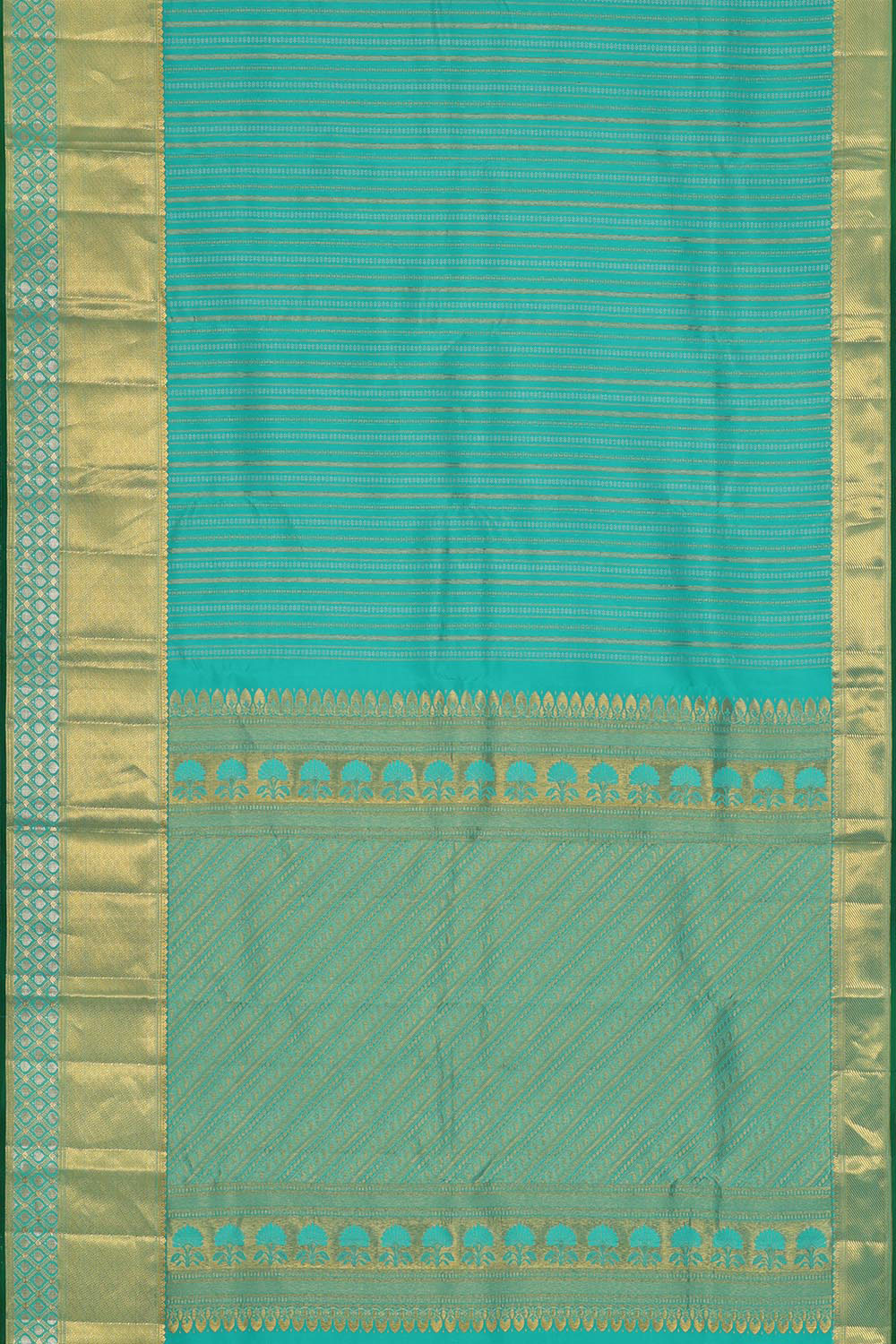 Kanchipattu Sea Green Brocade Saree