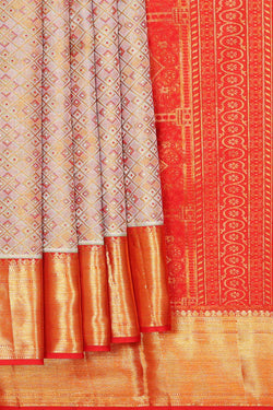 Image of Kanchipattu Light Lavender Brocade Saree