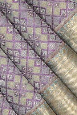 Image of Kanchipattu Dark Lavender Brocade Saree