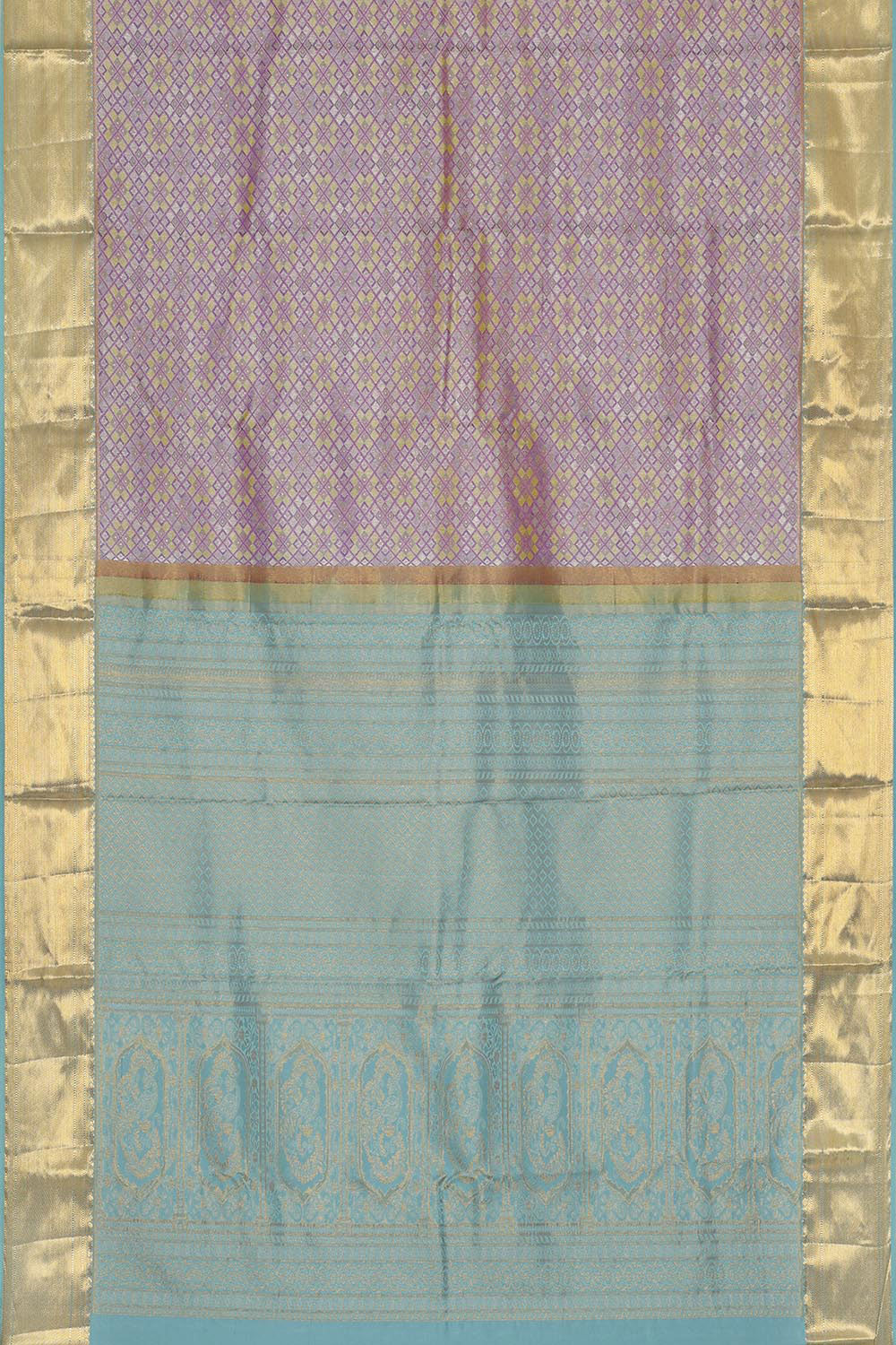 Kanchipattu Dark Lavender Brocade Saree