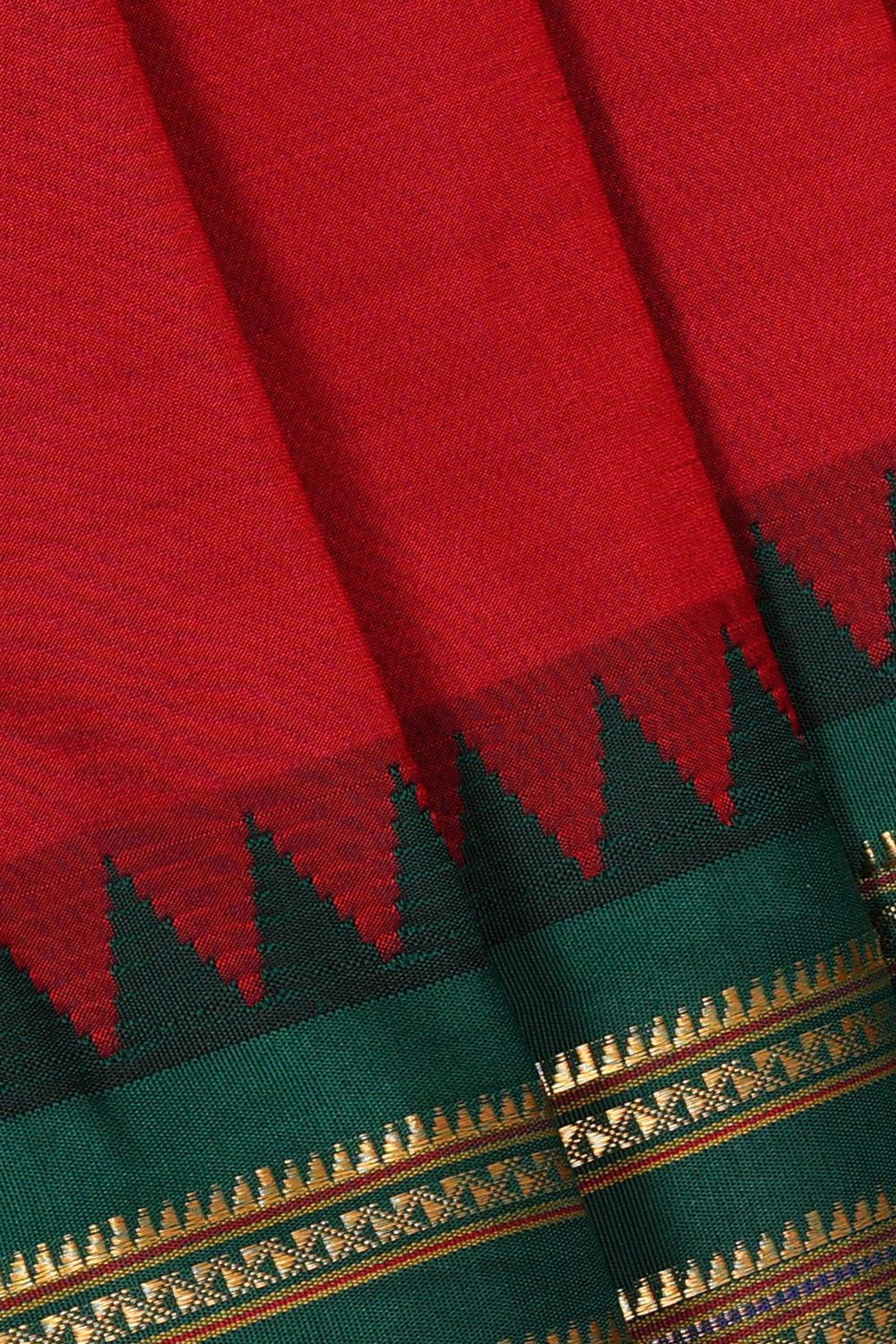 Narayanpet Silk Dark Red Saree