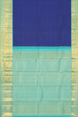 Collection of Kanchi Pattu Royal Blue Saree in a gallery layout