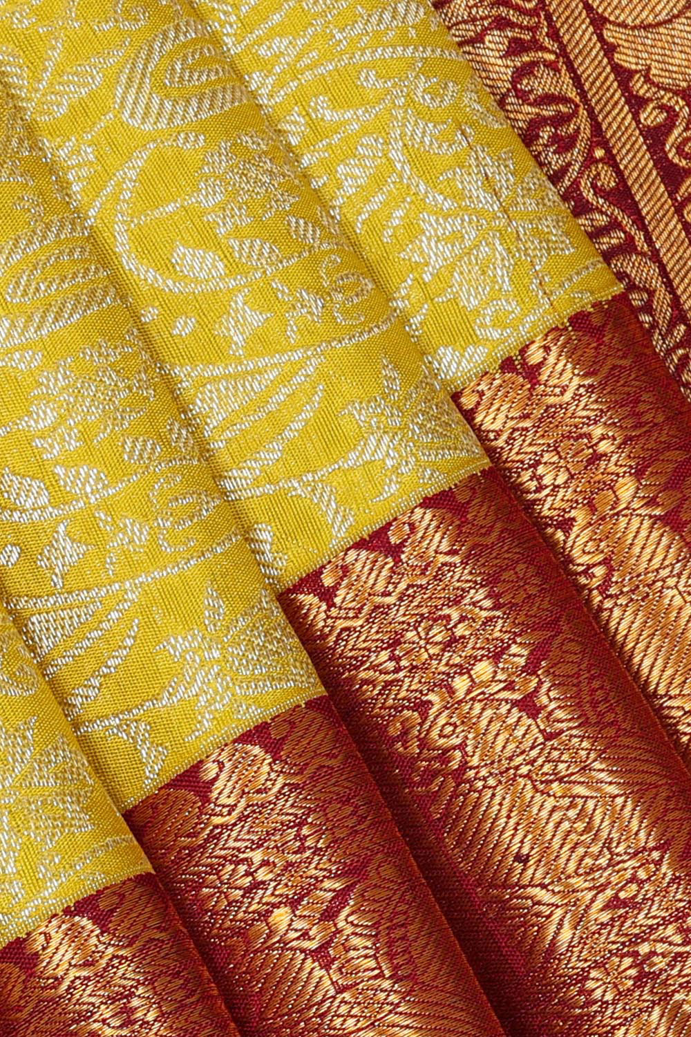 Kanchipattu Yellow Brocade Saree