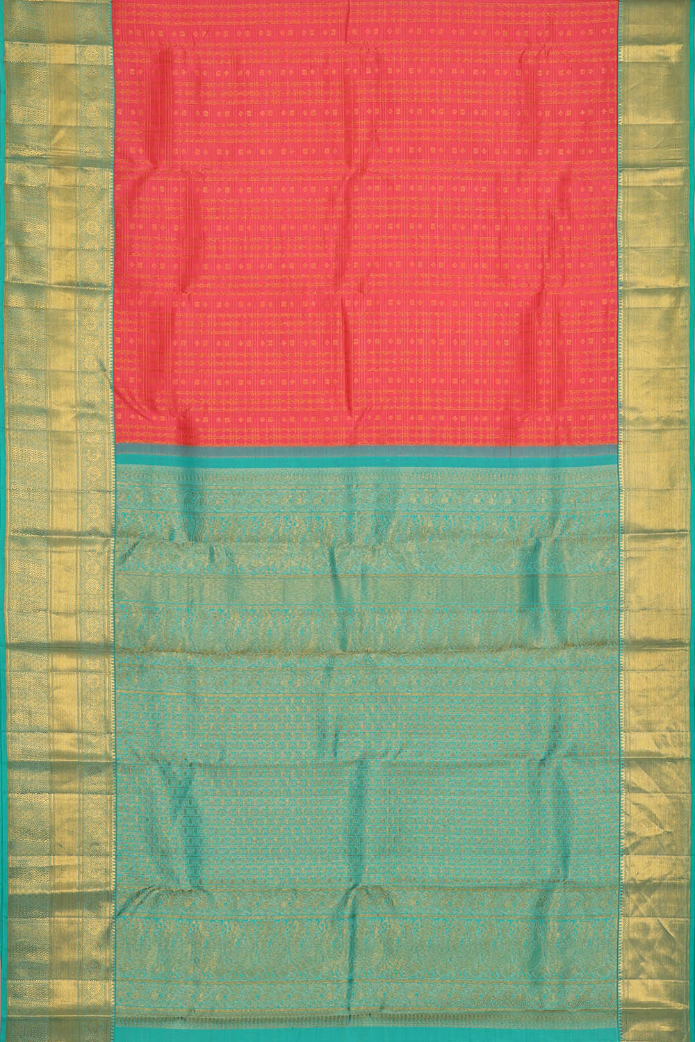 Image of Kanchipattu Peach Pink Brocade Saree