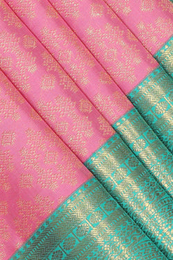 Image of Kanchipattu Baby Pink Brocade Saree