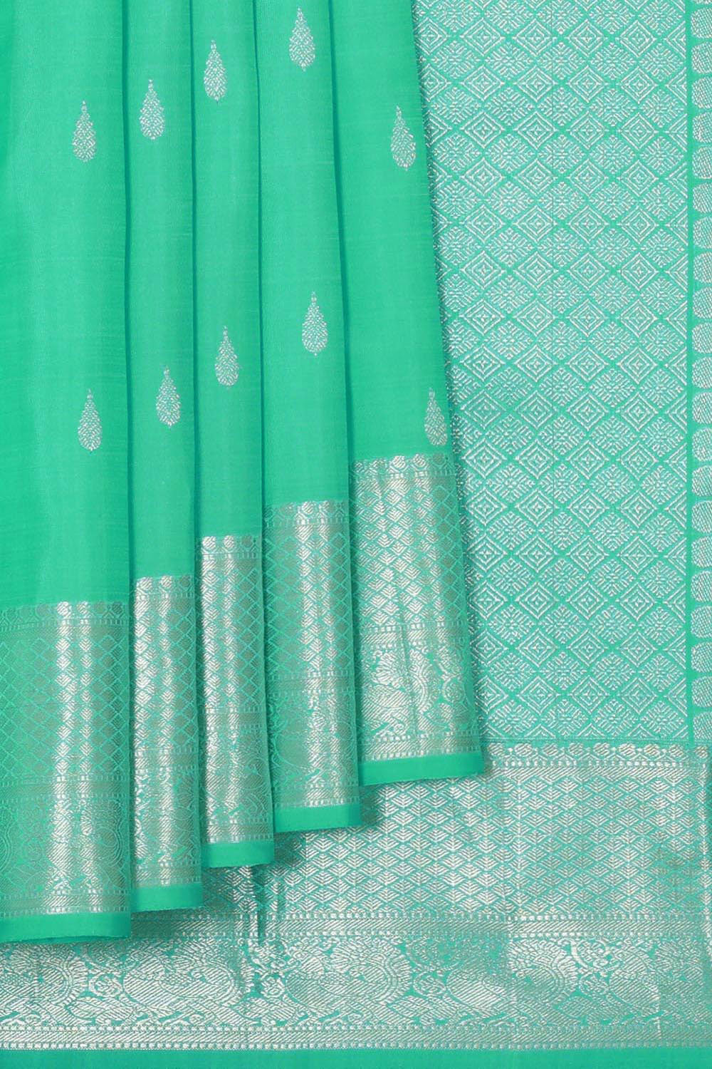 Kanchi Pattu Sea Green Saree