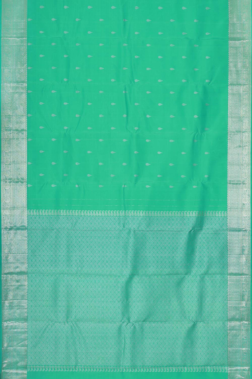 Collection of Kanchi Pattu Sea Green Saree in a gallery layout