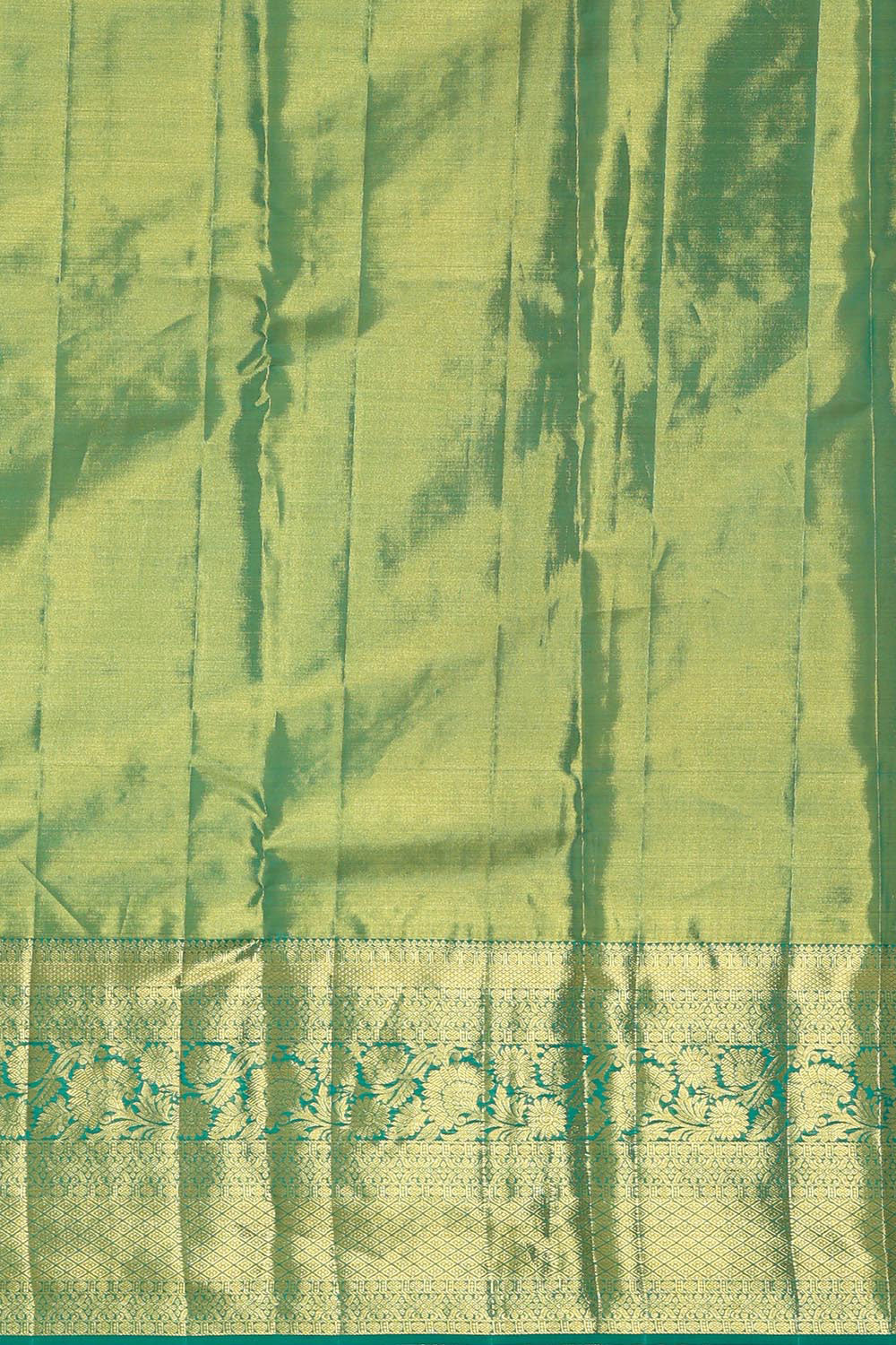 Image of Kanchipattu Golden Dark Brown Tissue Brocade Saree