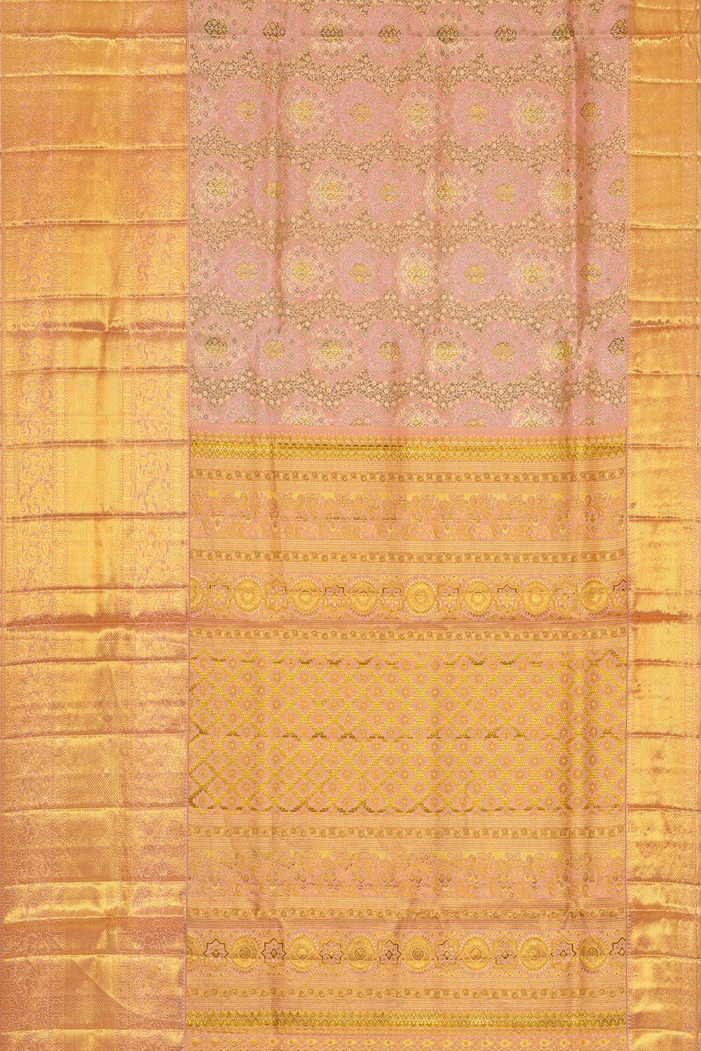 Kanchipattu Peach Colour Brocade Saree