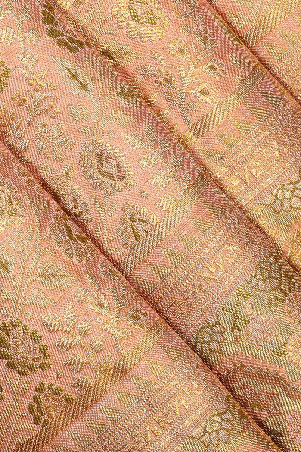 Kanchipattu Light Peach Brocade Saree