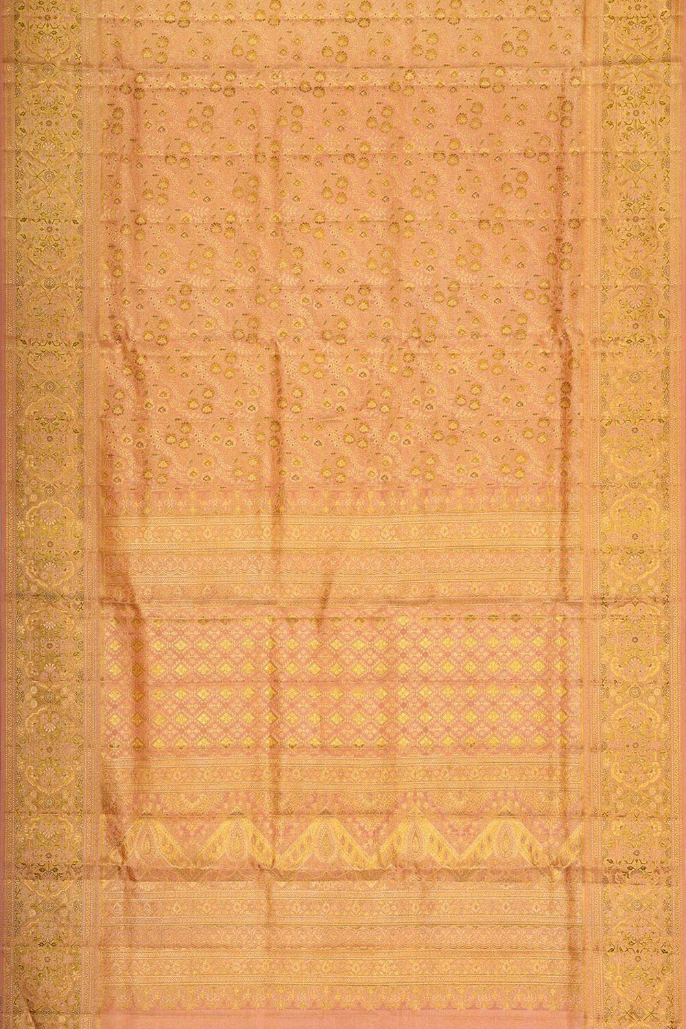 Image of Kanchipattu Light Peach Brocade Saree