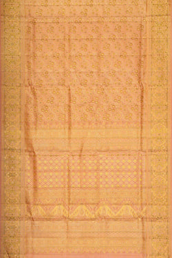 Image of Kanchipattu Light Peach Brocade Saree