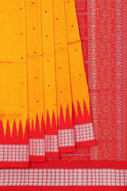 Collection of Sambalpuri Silk Mustard Yellow Saree in a gallery layout