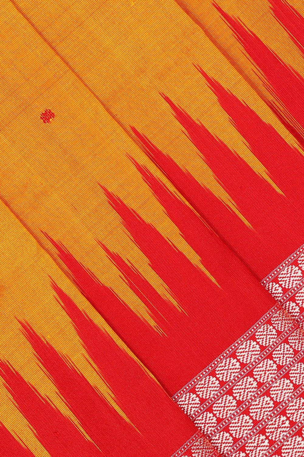 Collection of Sambalpuri Silk Mustard Yellow Saree in a gallery layout