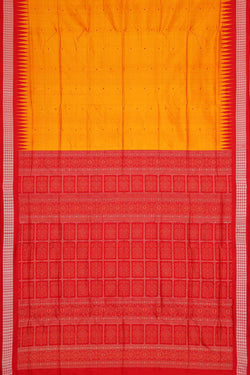 Collection of Sambalpuri Silk Mustard Yellow Saree in a gallery layout