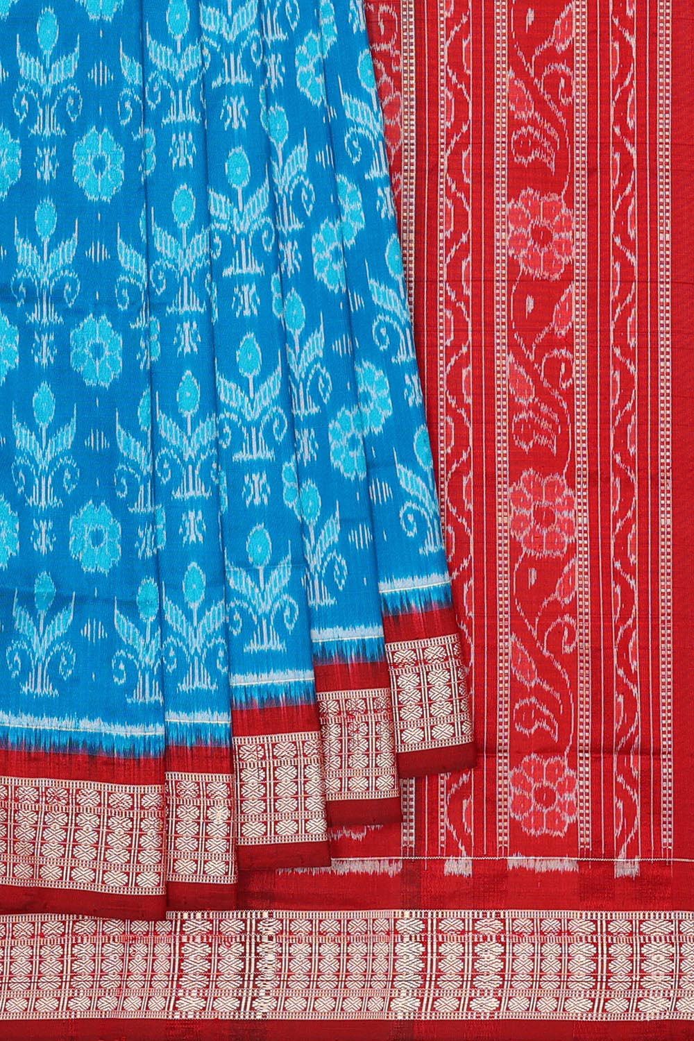 Collection of Sambalpuri Silk Sky Blue Saree in a gallery layout