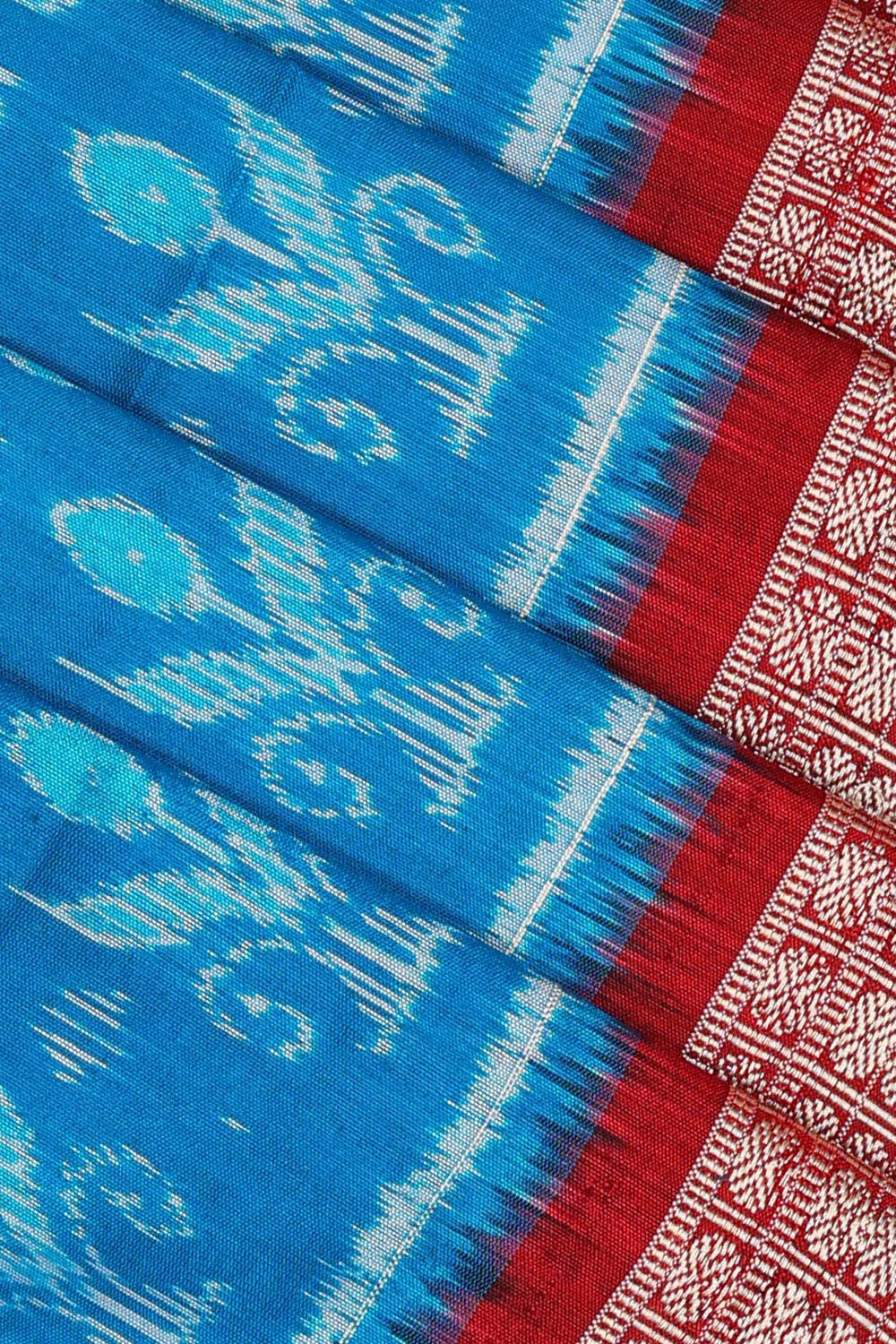 Image of Sambalpuri Silk Sky Blue Saree