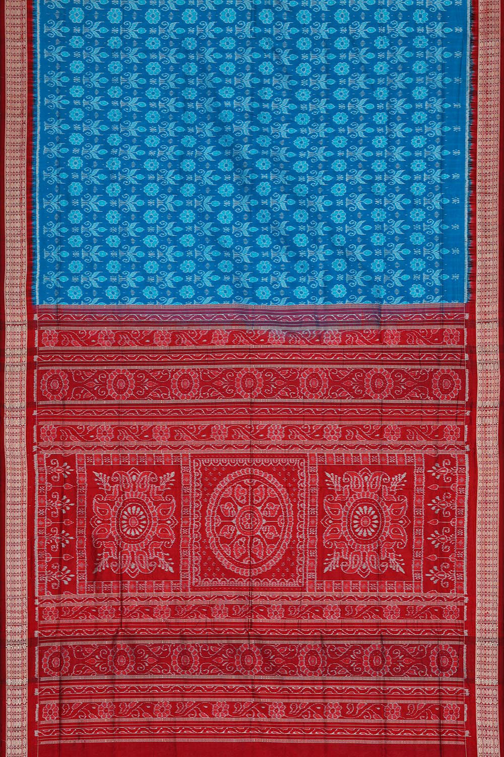 Image of Sambalpuri Silk Sky Blue Saree