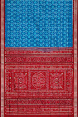 Collection of Sambalpuri Silk Sky Blue Saree in a gallery layout