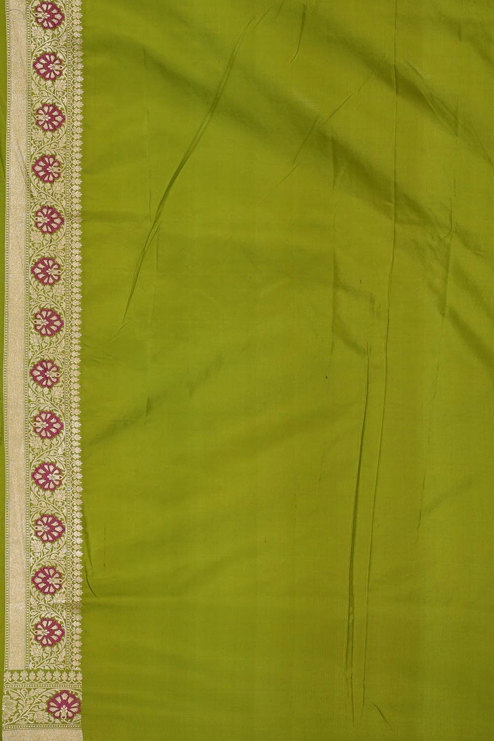 Collection of Banarasi Silk Parrot Green Saree in a gallery layout