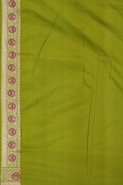 Collection of Banarasi Silk Parrot Green Saree in a gallery layout