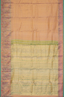 Image of Kanchipattu Golden Brown Brocade Saree