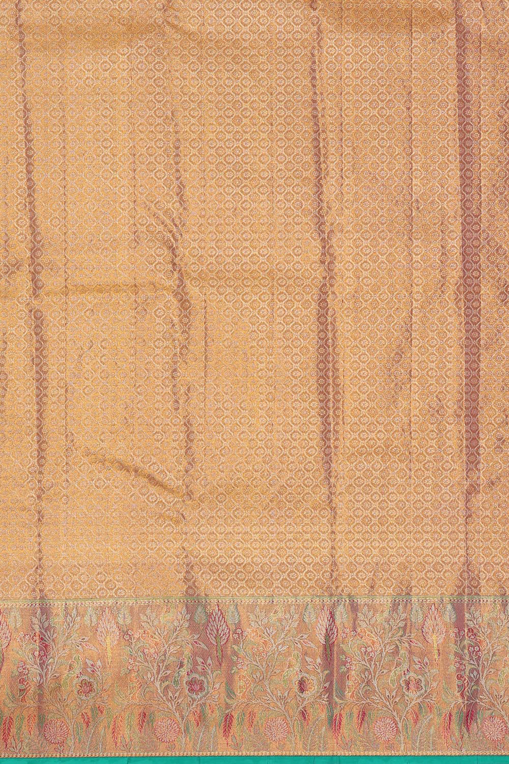 Kanchipattu Golden Brown Brocade Saree