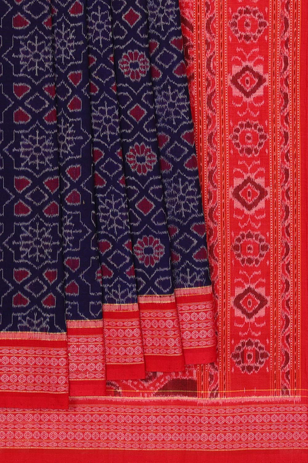 Collection of Sambalpuri Cotton Indigo Blue Saree in a gallery layout