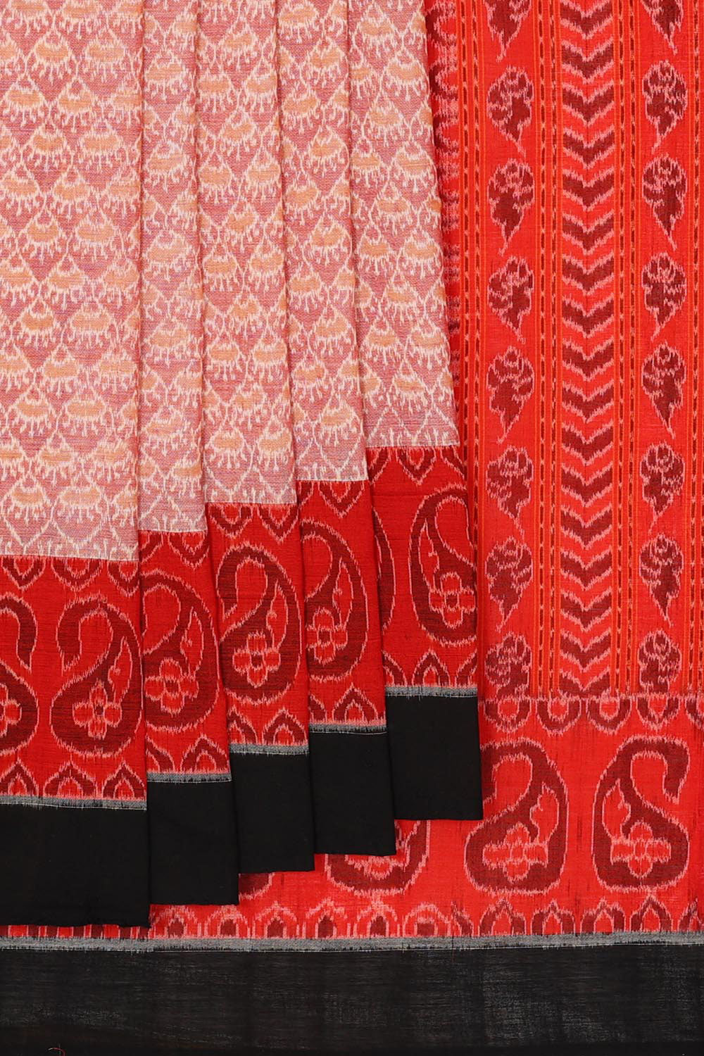 Collection of Sambalpuri Cotton Onion-Pink Saree in a gallery layout