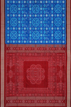 Image of Sambalpuri Silk Ocean Blue Saree