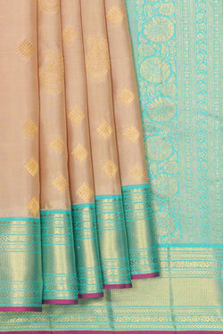 Image of Kanchipattu Dark Cream Brocade Saree