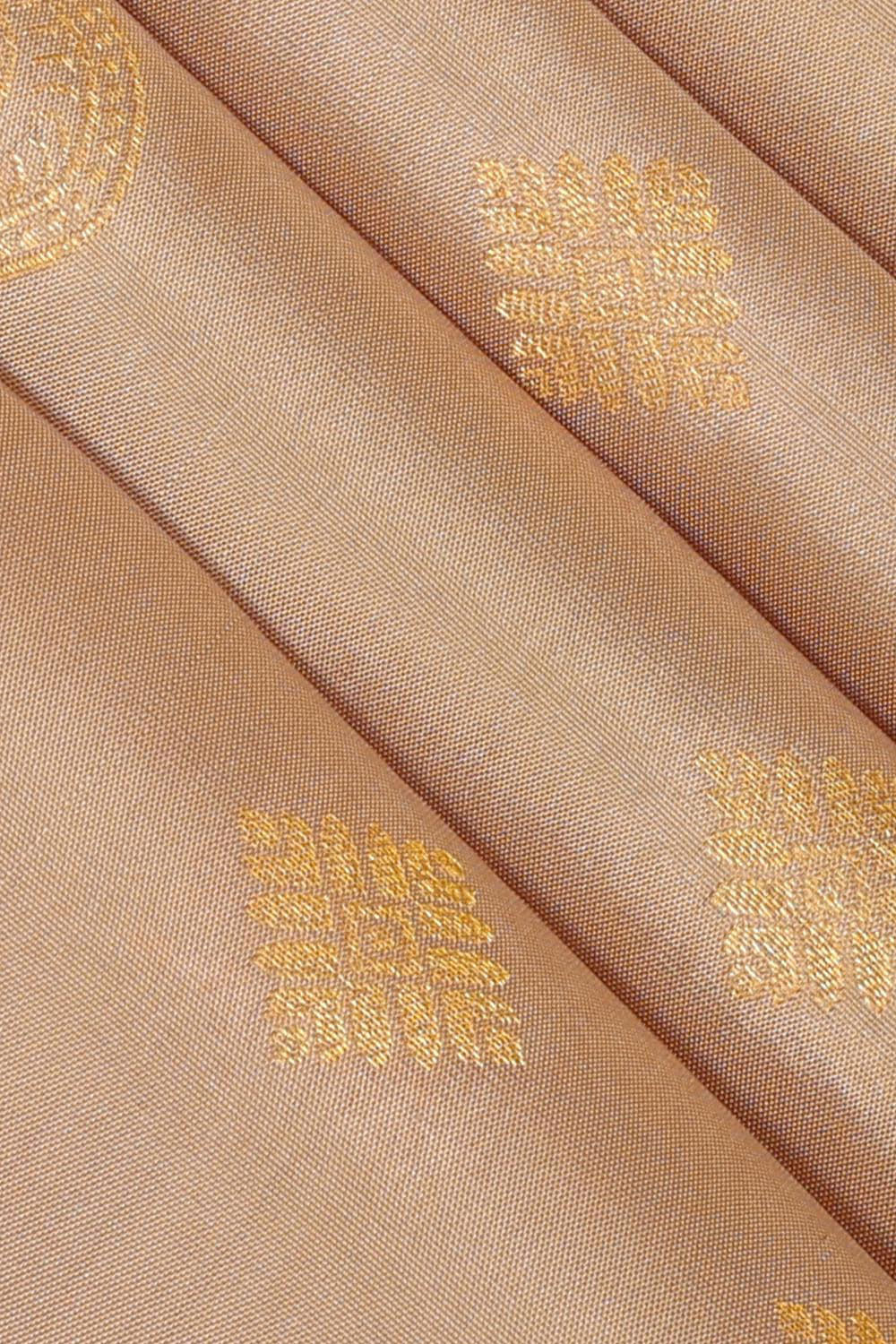 Kanchipattu Dark Cream Brocade Saree