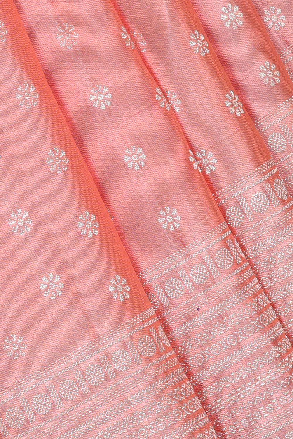 Kanchipattu Peach Brocade Saree