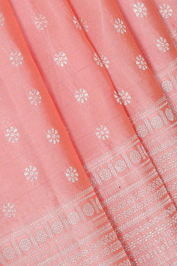 Image of Kanchipattu Peach Brocade Saree