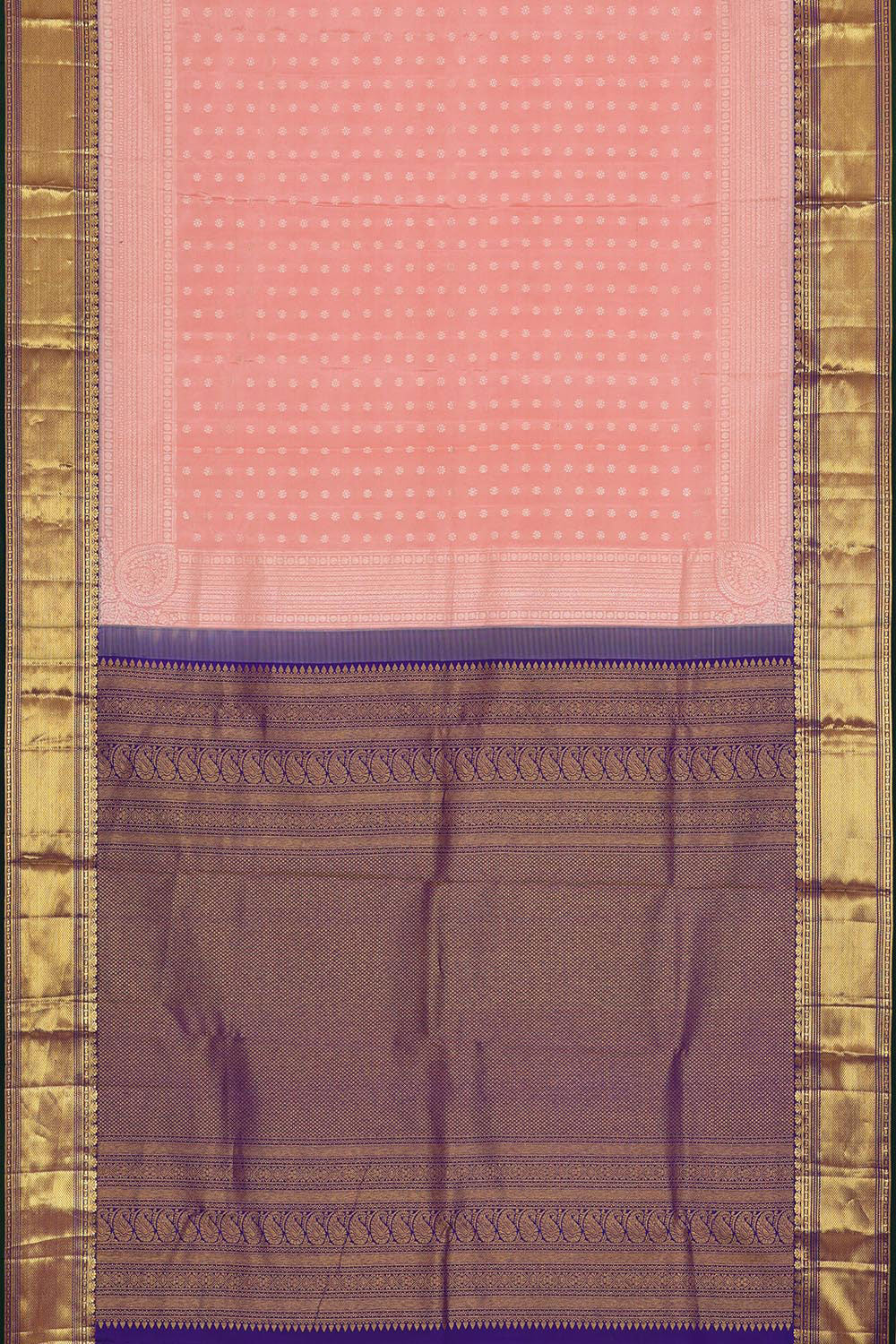 Kanchipattu Peach Brocade Saree