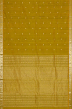 Image of Kanchipattu Olive Green Brocade Saree