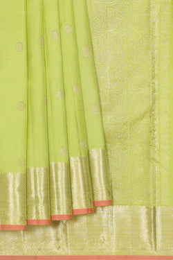 Image of Kanchipattu Fresh Green Brocade Saree