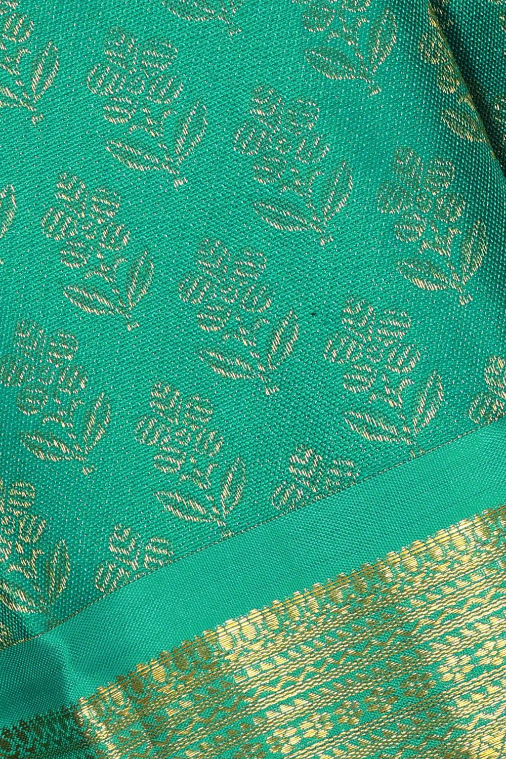 Image of Kanchipattu Deep Sea Green Brocade Saree