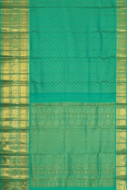 Collection of Kanchipattu Deep Sea Green Brocade Saree in a gallery layout