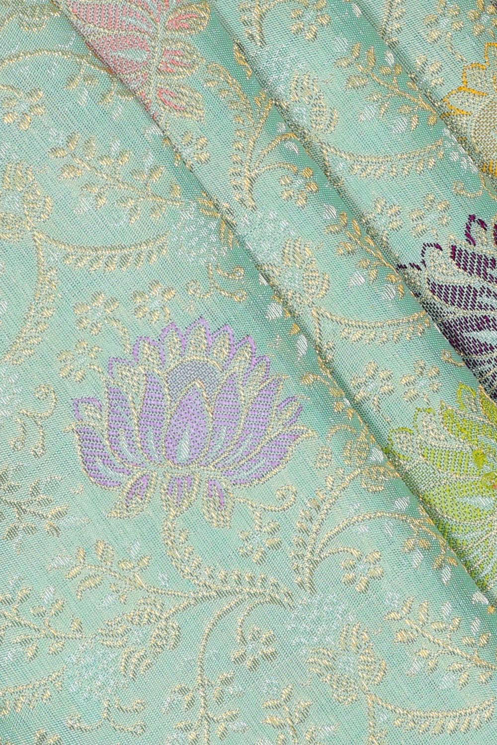 Kanchipattu Light Sea Green Brocade Saree