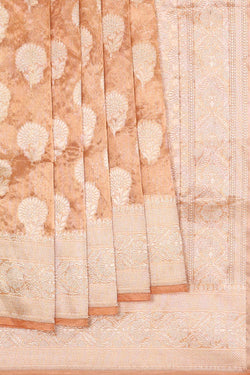 Collection of Kora Pastel Orange Tissue Saree in a gallery layout