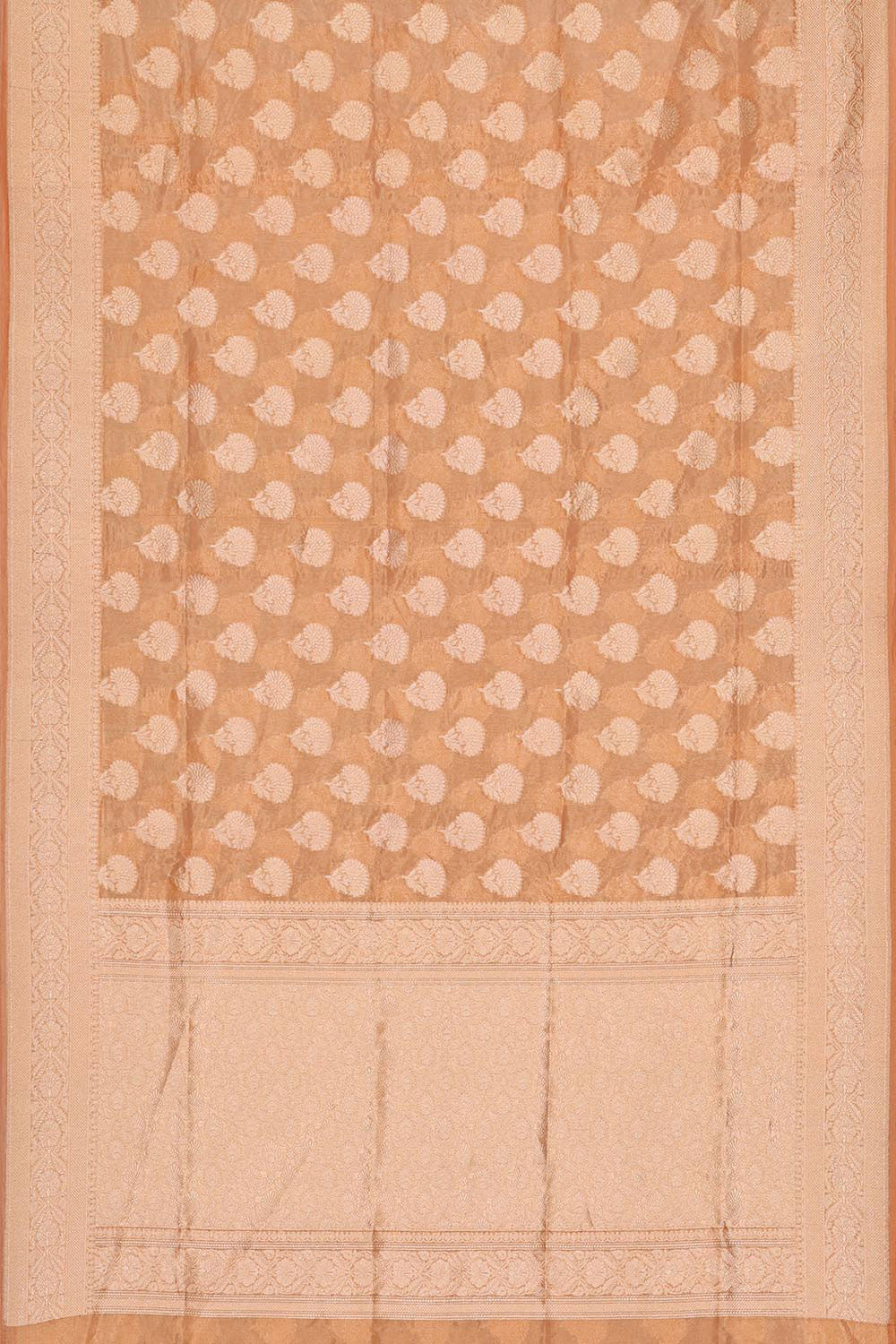 Collection of Kora Pastel Orange Tissue Saree in a gallery layout