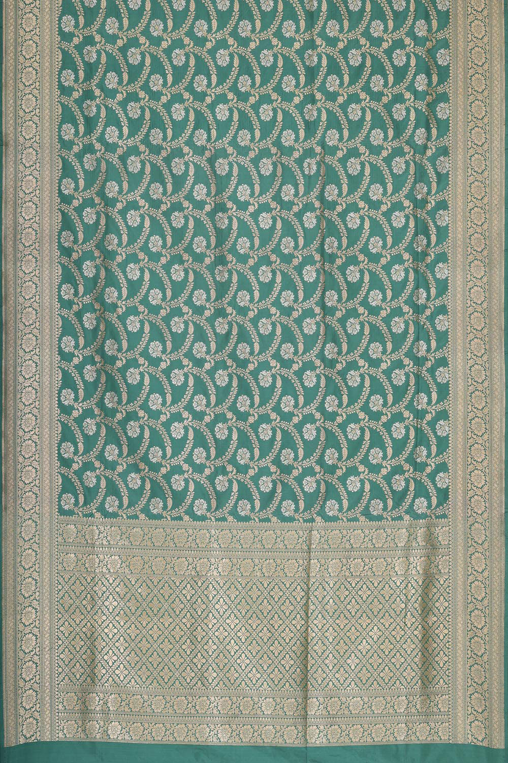 Collection of Banarasi Silk Dull Teal Green Saree in a gallery layout