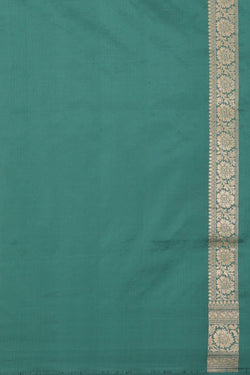 Collection of Banarasi Silk Dull Teal Green Saree in a gallery layout